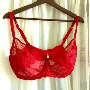 Cacique Red Lace Underwire Bra 38DDD